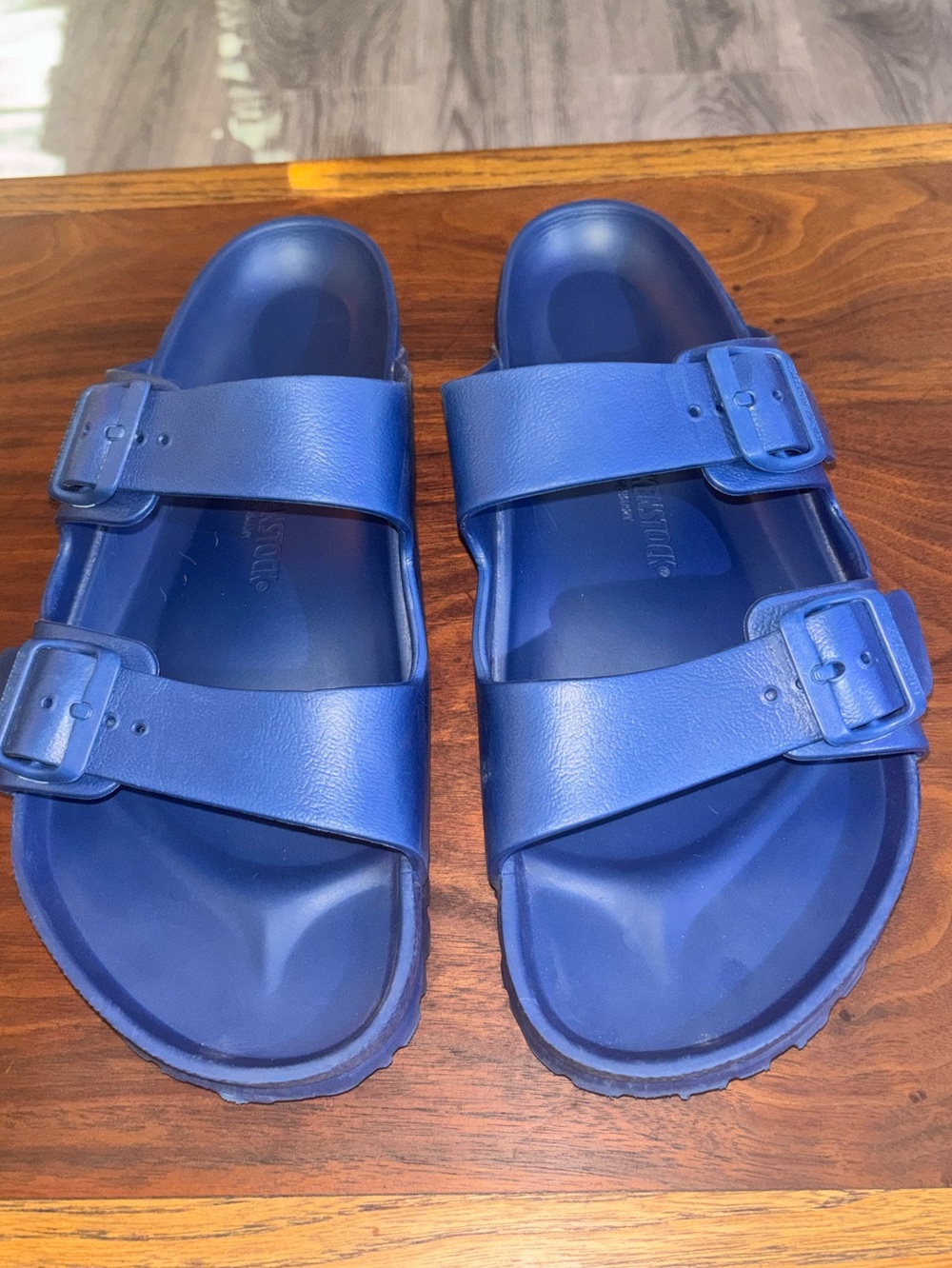 Dr. Martens Men's Royal Blue Double-Buckle Slide Sandals
